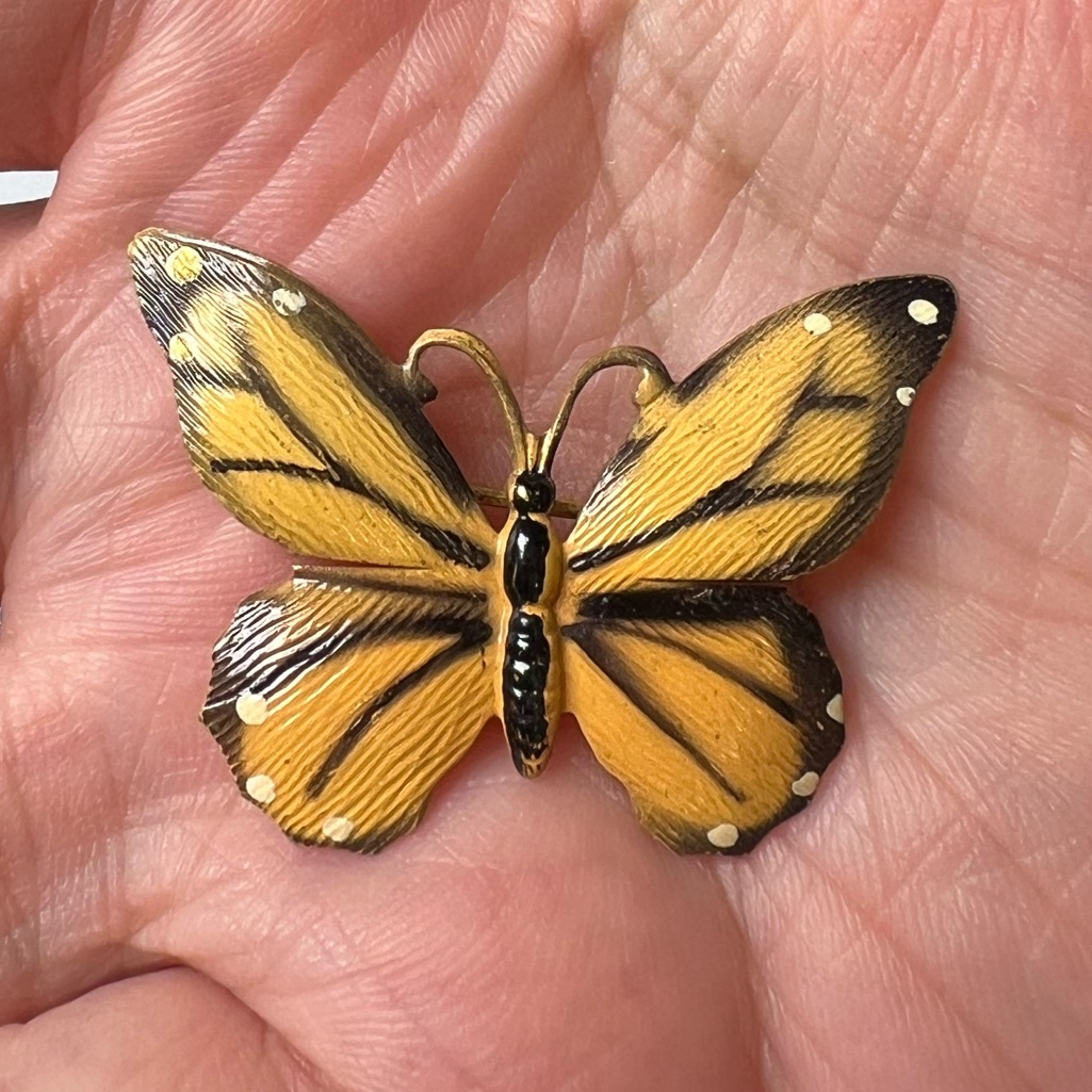 Vintage Butterfly Gold Tone Brooch Pin, Made In Germany